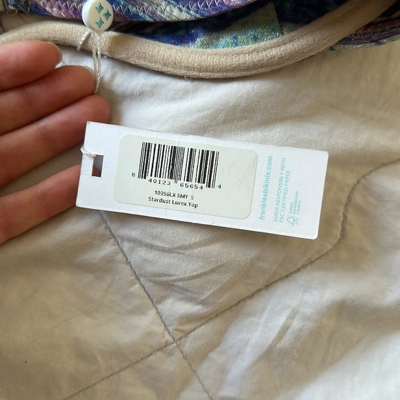 NWT Frankie’s Bikinis Metallic Top - Picture 3 of 7